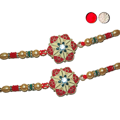"Zardosi Rakhi - ZR-5140 A-019 (2 RAKHIS) - Click here to View more details about this Product